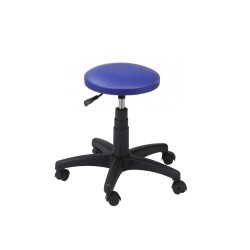 Tapicerowany taboret obrotowy na kółkach niebieski AXIO