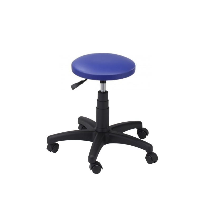 Tapicerowany taboret obrotowy na kółkach niebieski AXIO