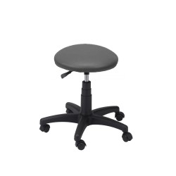 Tapicerowany taboret obrotowy na kółkach szary AXIO