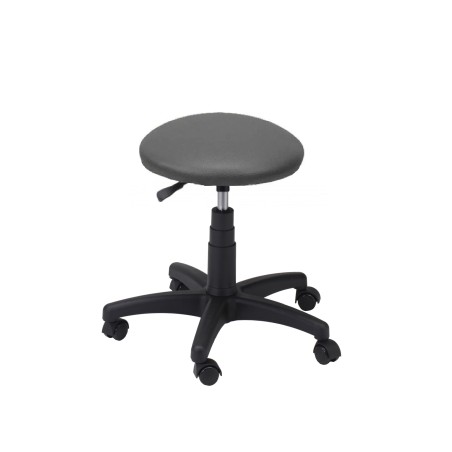 Tapicerowany taboret obrotowy na kółkach szary AXIO