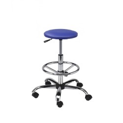 Taboret tapicerowany z podnóżkiem chrom - TTS01-C3