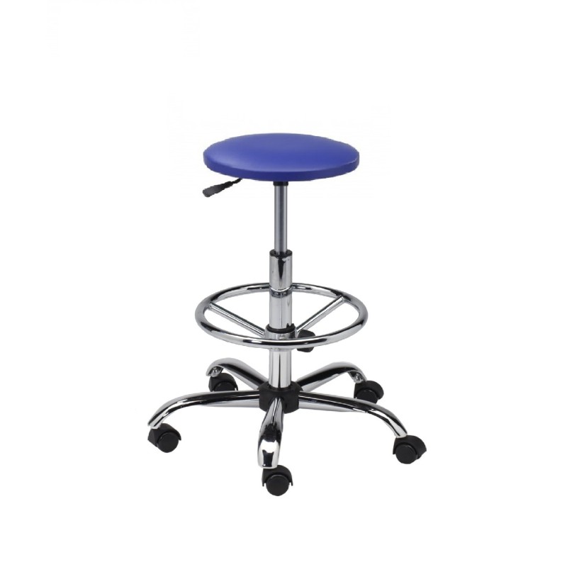 Taboret tapicerowany z podnóżkiem chrom - TTS01-C3