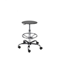 Taboret tapicerowany z podnóżkiem chrom - TTS01-C3