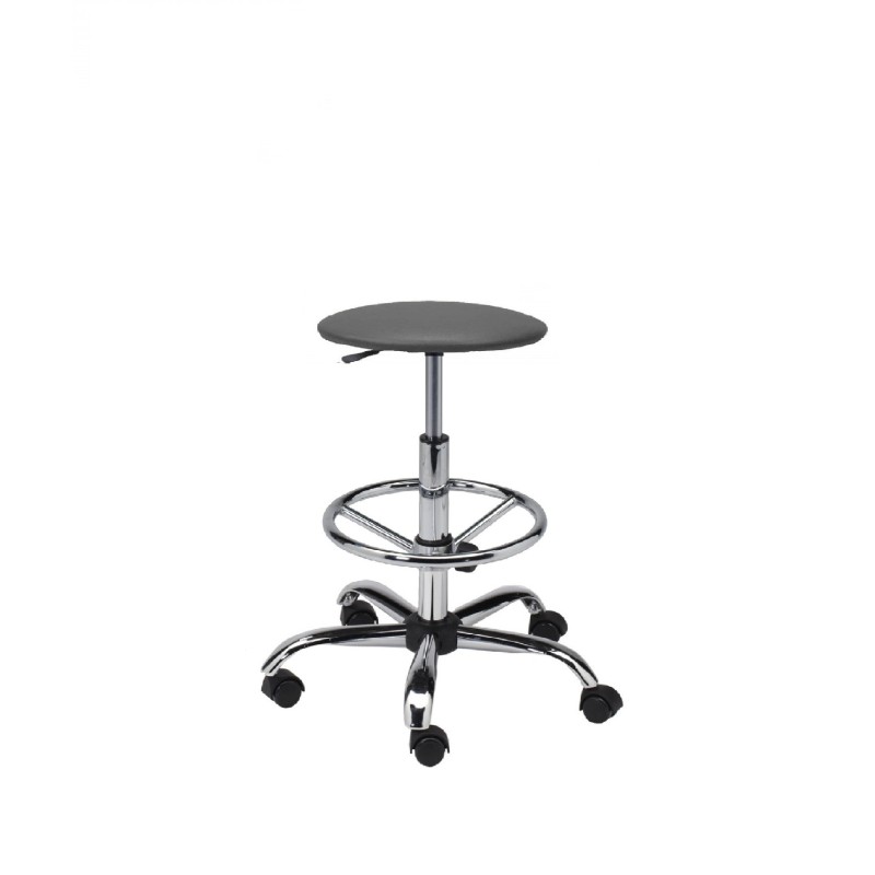 Taboret tapicerowany z podnóżkiem chrom - TTS01-C3