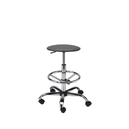 Taboret tapicerowany z podnóżkiem chrom - TTS01-C3