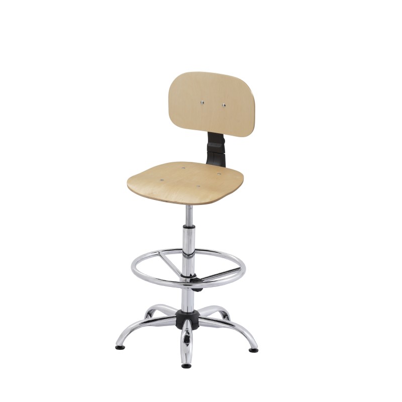 Krzesło obrotowe sklejka wysokie chrom podnóżek Axio KLM01-C3 stopki