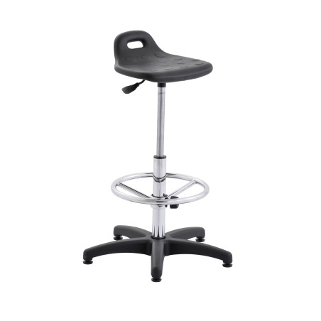 Hoker obrotowy poliuretan czarny wysoki podnóżek Axio SPU03-A3 stopki