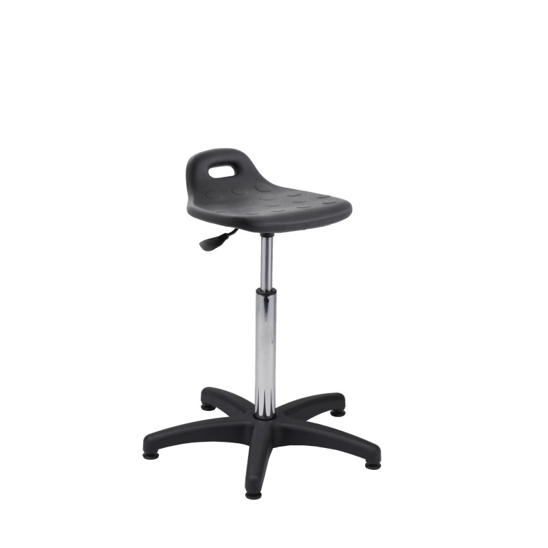 Hoker obrotowy poliuretan czarny wysoki Axio SPU03-A4 stopki