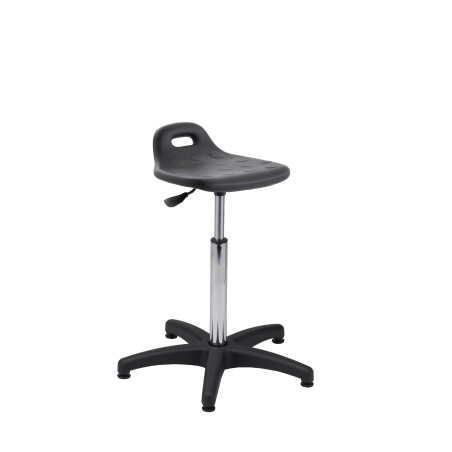 Hoker obrotowy poliuretan czarny wysoki Axio SPU03-A4 stopki