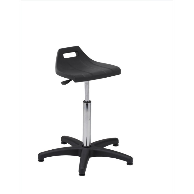 Hoker obrotowy poliuretan czarny wysoki Axio SPU04-A4 stopki