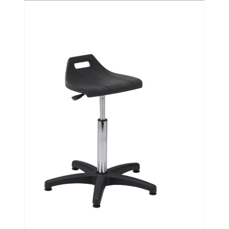 Hoker obrotowy poliuretan czarny wysoki Axio SPU04-A4 stopki