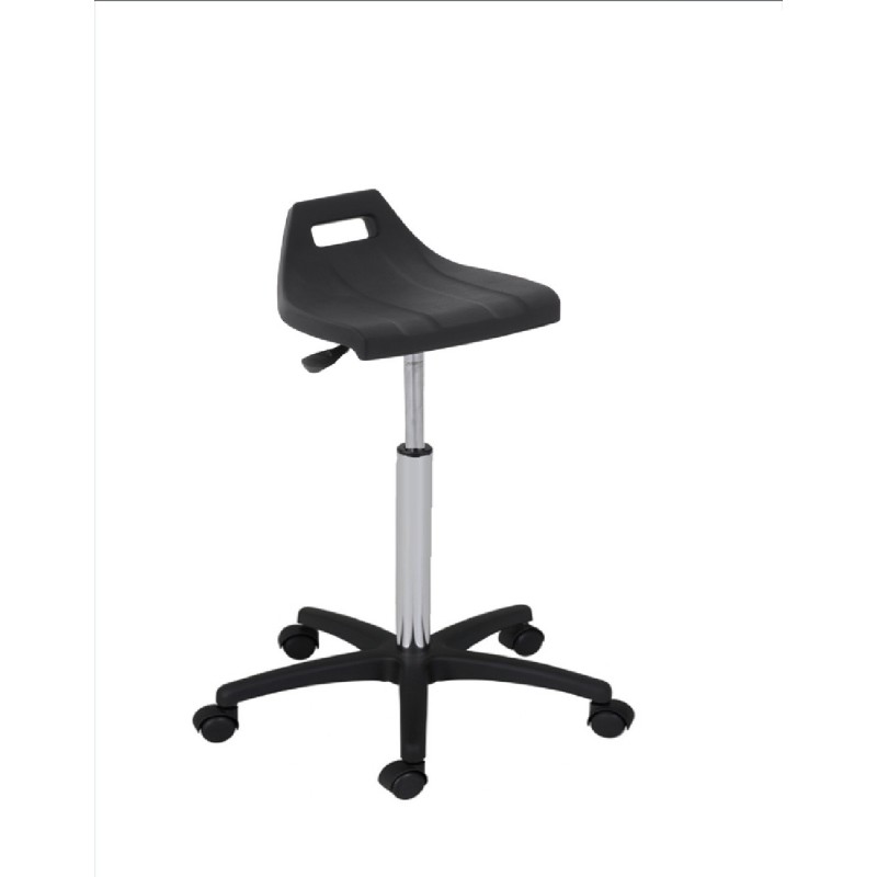 Hoker obrotowy poliuretan czarny wysoki Axio SPU04-A4 kółka