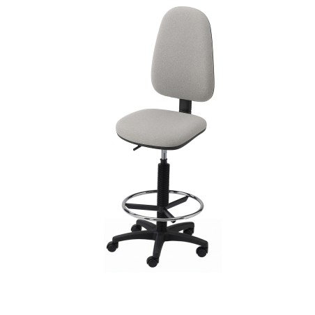 Krzesło obrotowe tapicerowane tkaniną szare wysokie podnóżek Axio KTT01-A2 kółka