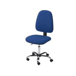 Krzesło obrotowe tapicerowane tkanina niebieskie chrom Axio KTT01-C1 kółka