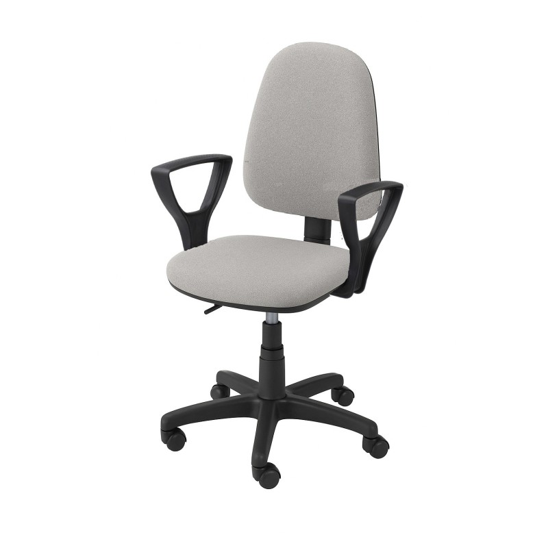 Krzesło obrotowe tapicerowane tkanina szare podłokietniki Axio KTT01p-A1 kółka