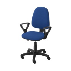 Krzesło obrotowe tapicerowane tkanina niebieskie podłokietniki Axio KTT01p-A1 kółka